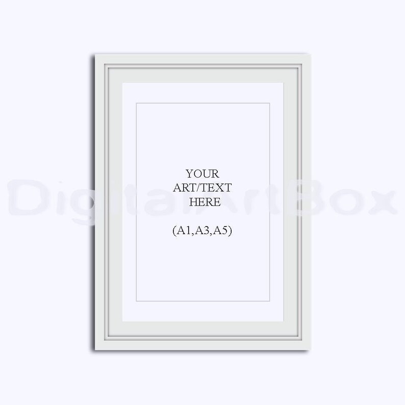 A3 Vertical White Frame Cadre Picture A1 Portrait A5 Poster Framed Art Printable Styled Photo Instant