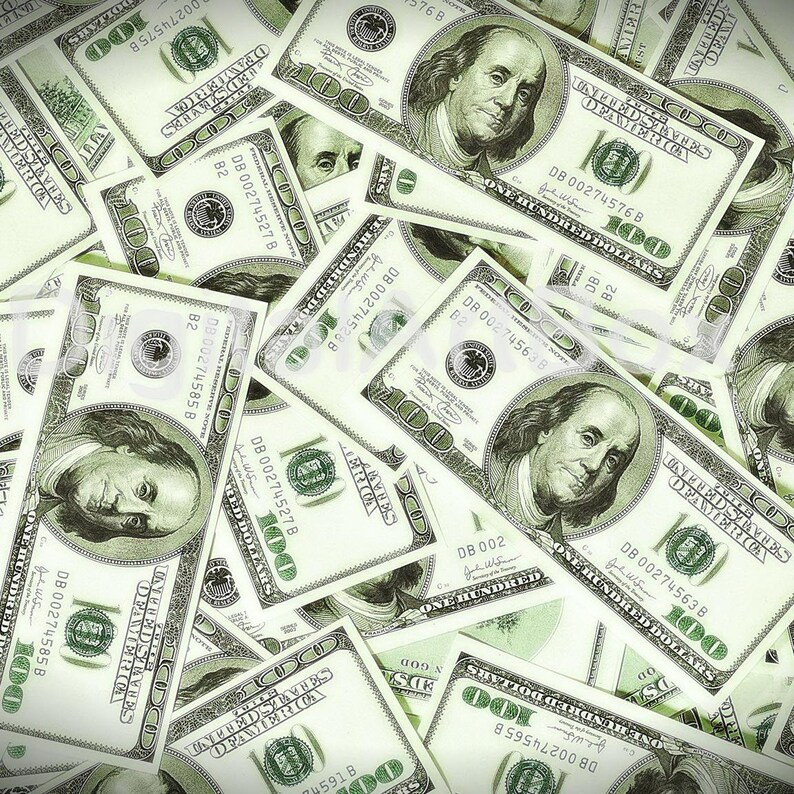 DIY Money Poster Digital Paper Dollars Background Instant Etsy