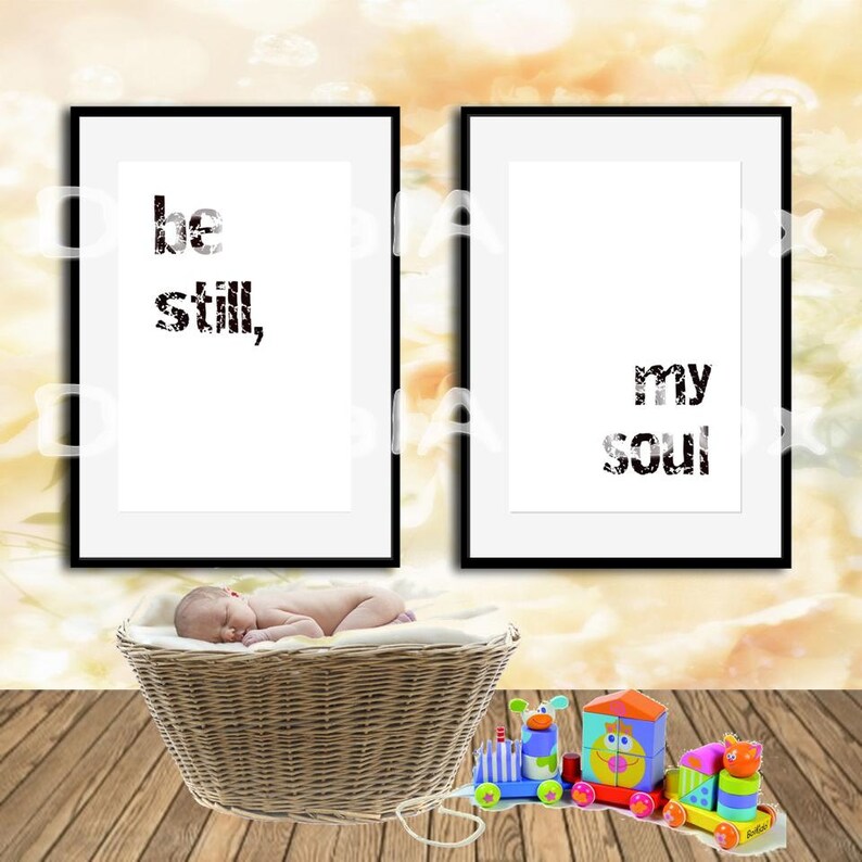 Large Wall Art Set of Two Be Still My Soul JPG file Be Still Printable Instant Download A3 Home Printable Instant Download