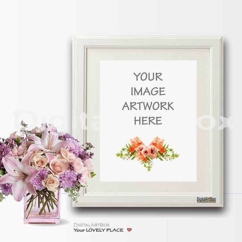 Download 8x10 Vertical White Frame Mockup for Etsy shop 16x20 Frame | Etsy