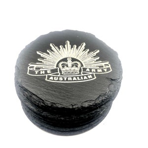 Black Slate Gravierte Untersetzer - Set von Sechs