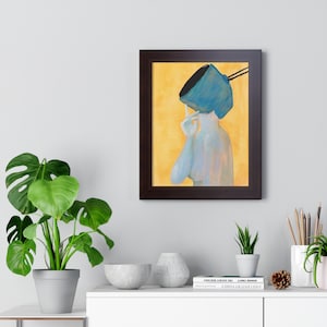 Side Portrait of a TV Head - Framed Vertical Fine Art Print