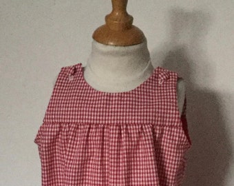 Baby cotton overalls T 3 and 6 months red gingham