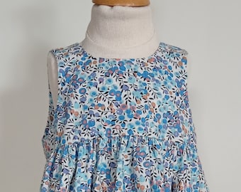 Baby dress T 2 years old in cotton with blue olives