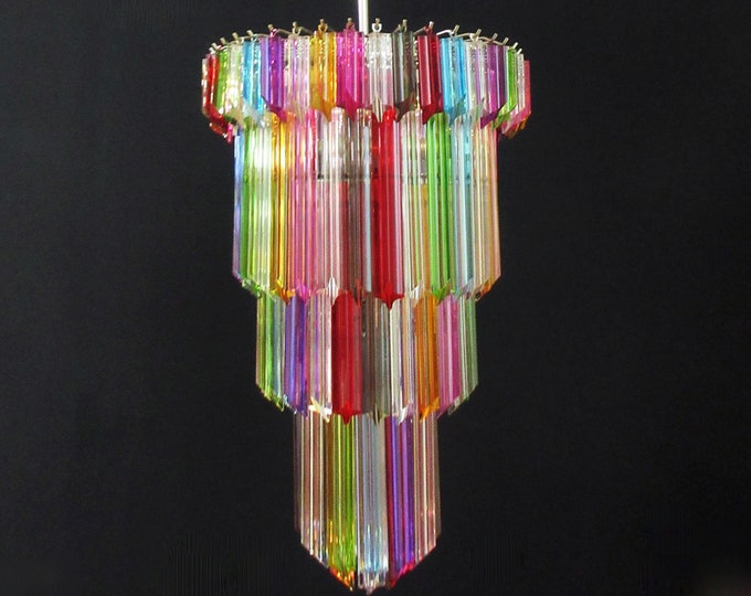 Murano glass chandelier - 111 multicolor quadrihedrons