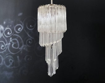 Lustre Murano Vintage – 54 prismes quadrièdres