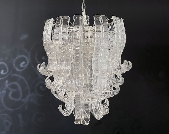 Italian Murano Six-Tier Felci Glass chandelier