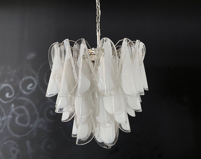 Italian vintage Murano chandelier - Mazzega - 41 "swallows" glass
