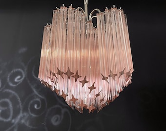 Modern Quadriedri glass Chandelier - 60 pink prism quadrihedrons