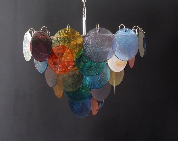 High quality Murano chandelier space age - 50 muilticolored glasses