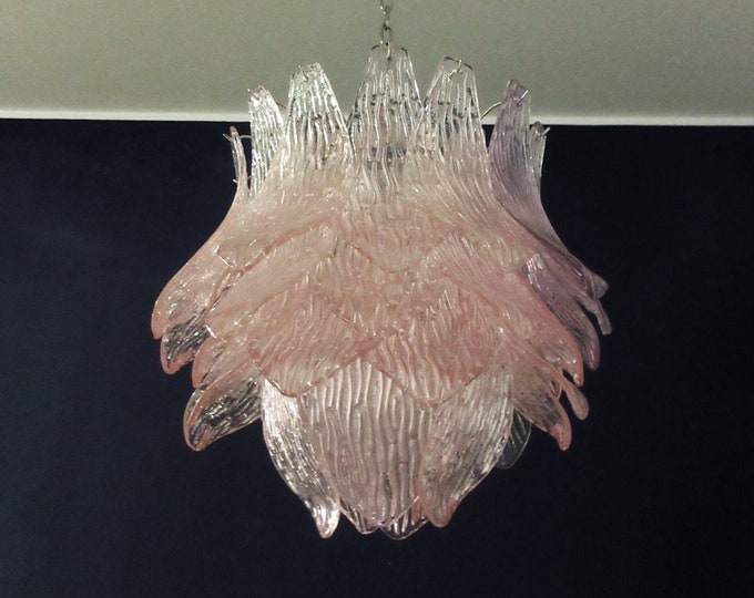 talian vintage Murano Glass chandelier - 38 pink glasses