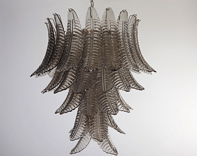 Huge Italian Murano Six-Tier SMOKED Felci Glass chandelier