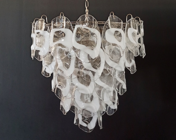 Huge Vintage Italian Murano chandelier lamp by Vistosi - 57 glasses