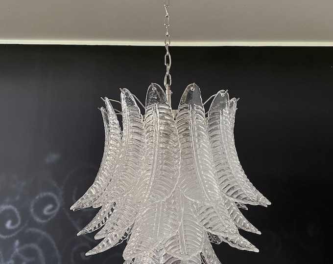 Huge Italian Murano Six-Tier Felci Glass chandelier 41 glasses