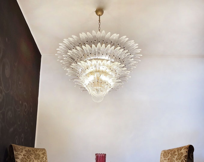 Palmette Ceiling Light - four levels, 163 transparent glasses