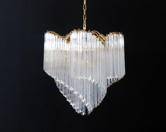 Modern Quadriedri Murano glass Chandelier - 114 transparent prism quadrihedrons