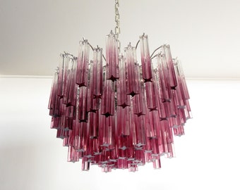 Gorgeous Murano vintage chandelier – 107 quadriedri amethyst shade