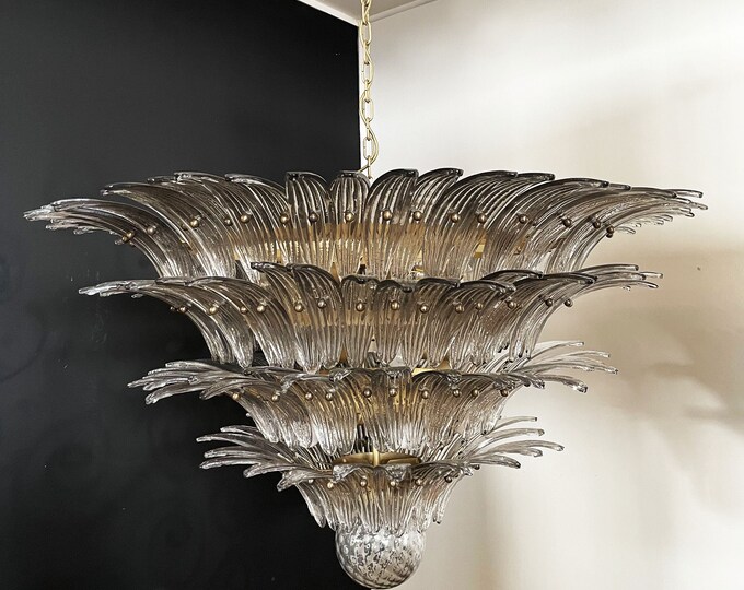 Palmette Ceiling Light - four levels, 163 smoked glasses