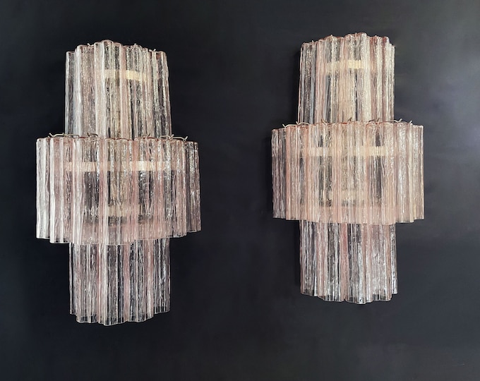 THREE pink glass tubes