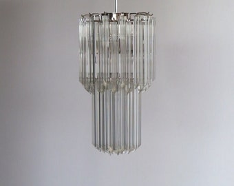 Murano quadriedri chandelier - 46 trasparent prism