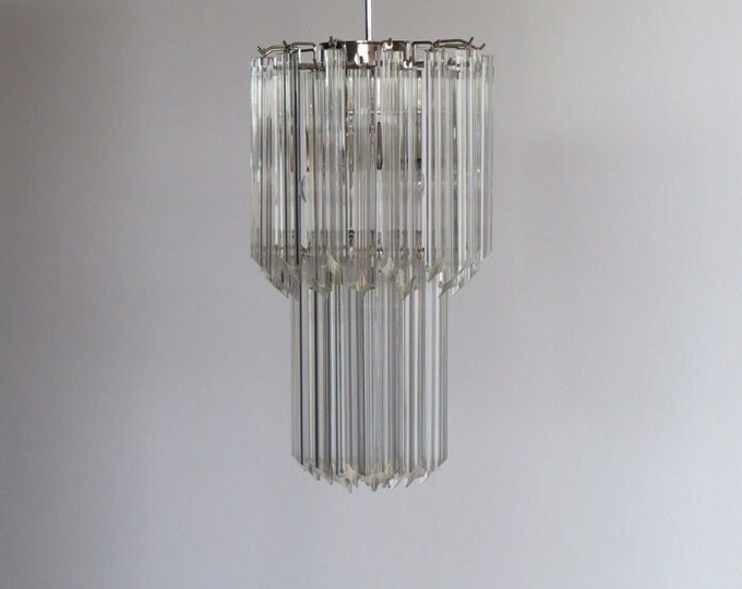 Murano chandelier quadrihedrons - 46 transparent prism