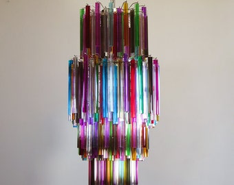 Murano multicolor trihedral chandelier – 242 prism - Mariangela model