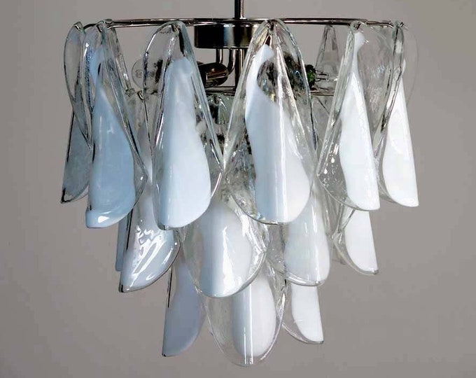 Italian vintage Murano chandelier - Mazzega - 24 "swallows" glass