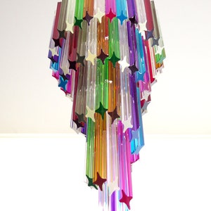 Murano multicolor chandelier 86 prism quadrihedrons Mariangela model image 3
