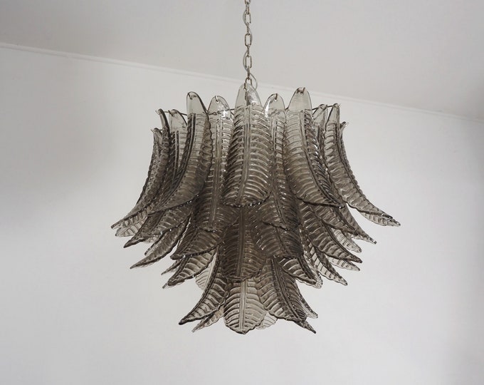 Italian Murano three-Tier SMOKED Felci Glass chandelier
