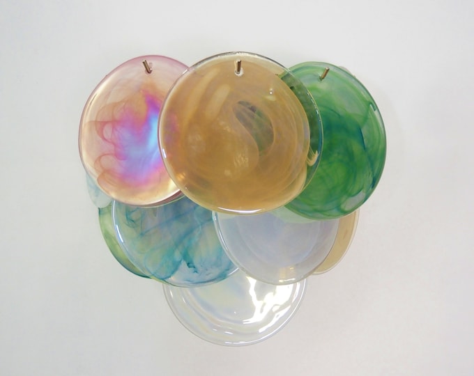 Fantastic pair sconces - 10 multicolored Murano alabaster Glasses