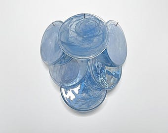 RESERVADO: solo un aplique de pared - 6 discos de alabastro azul cobalto