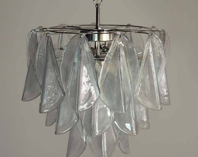 Italian vintage Murano chandelier - Mazzega - 23 "rondini" crystal glass