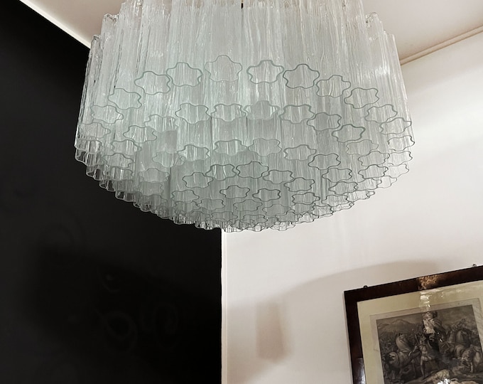 Large Murano glass Chandelier -101 clear tube glasses