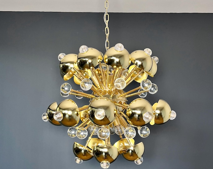 Elegant Brass sputink and Murano clear glasses