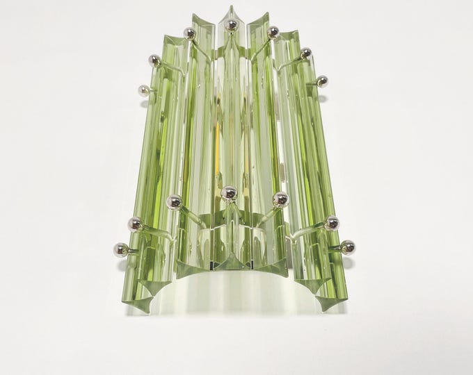 Pair of vintage Murano wall sconce – green trihedrons - Column model