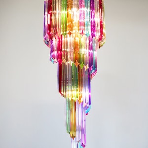 Murano multicolor chandelier 86 prism quadrihedrons Mariangela model image 5
