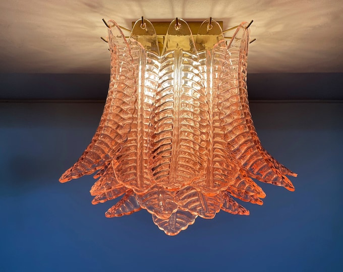 Murano ceiling lamp – 32 pink ferci glasses