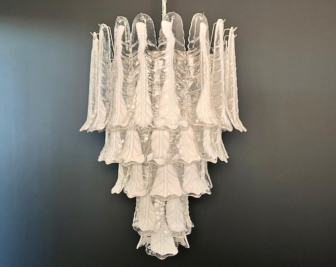 Italian vintage Murano chandelier in the manner of Mazzega - 52 necktie glasses