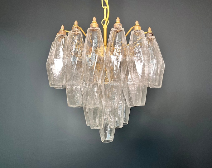 Elegant Murano Poliedri Chandelier - Carlo Scarpa design