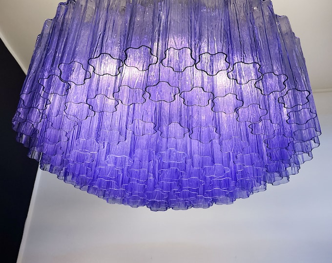 Large Murano glass Chandelier -101 amethyst tube glasses