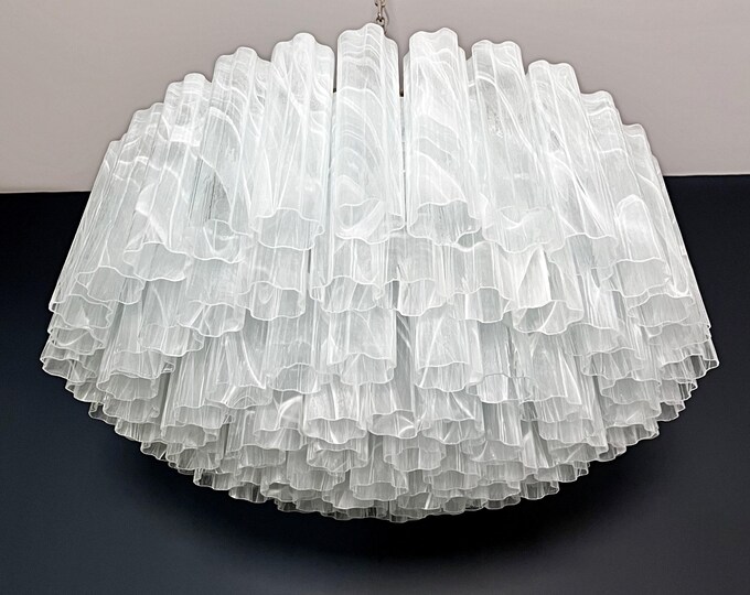 Large Murano glass Chandelier -101 white alabaster glass tube