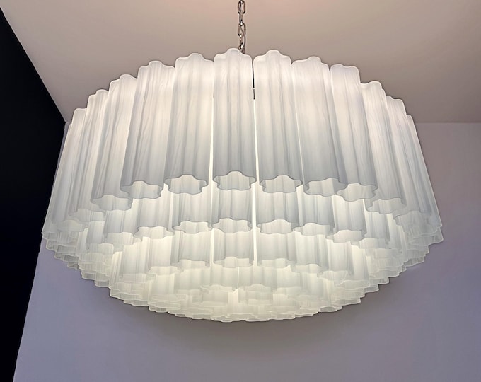 Large Murano glass Chandelier -101 acid-etched glass tubes