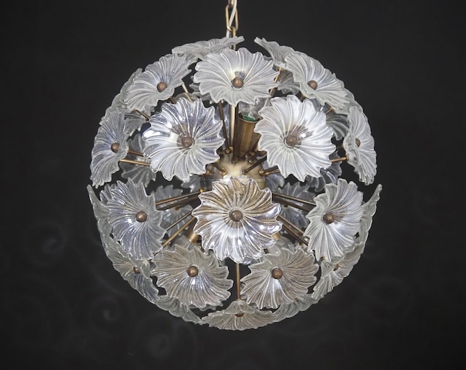 Vintage Sputnik Italian crystal chandelier – 51 Daisy clear glasses