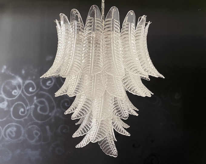 Huge Italian Murano Six-Tier Felci Glass chandelier - 52 glasses