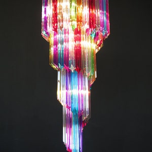 Murano multicolor chandelier 86 prism quadrihedrons Mariangela model image 4