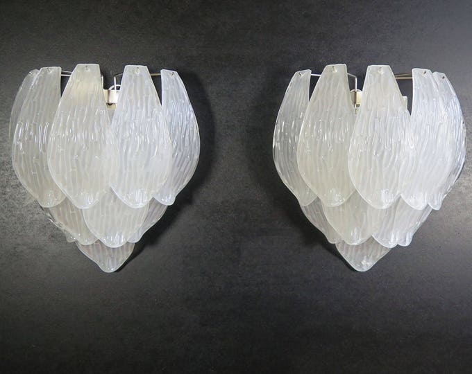 Pair of Italian vintage Murano glass wall sconces