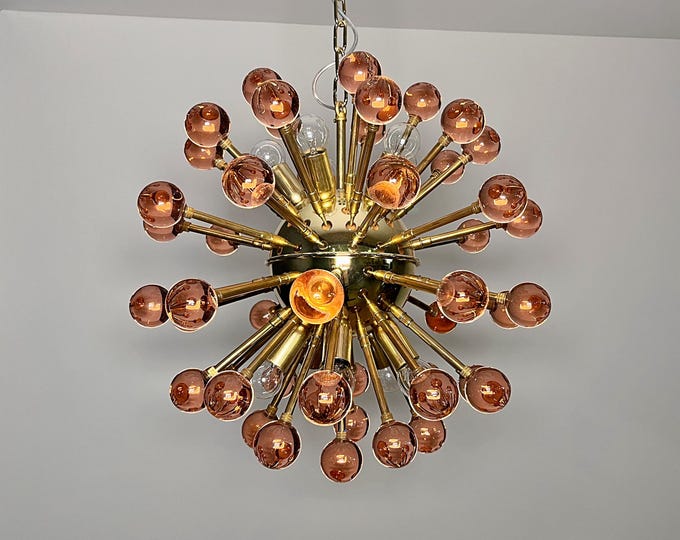 Spectacular Murano pink Glass Sputnik Chandelier - 51 glasses
