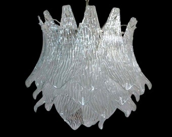 Italian vintage Murano Glass chandelier - 38 transparent glasses