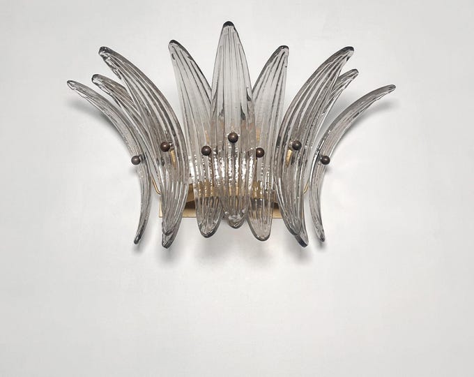 Vintage Palmette wall Light - smoked glasses