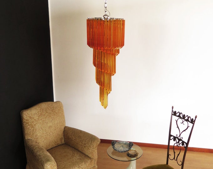 Murano chandelier 86 amberquadriedri prism